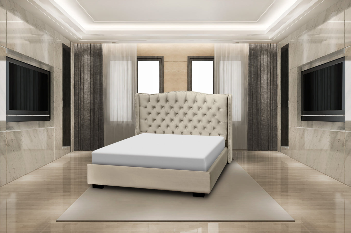 
                  
                    CATALANIA UPHOLSTERED BED - Seva Sleep
                  
                