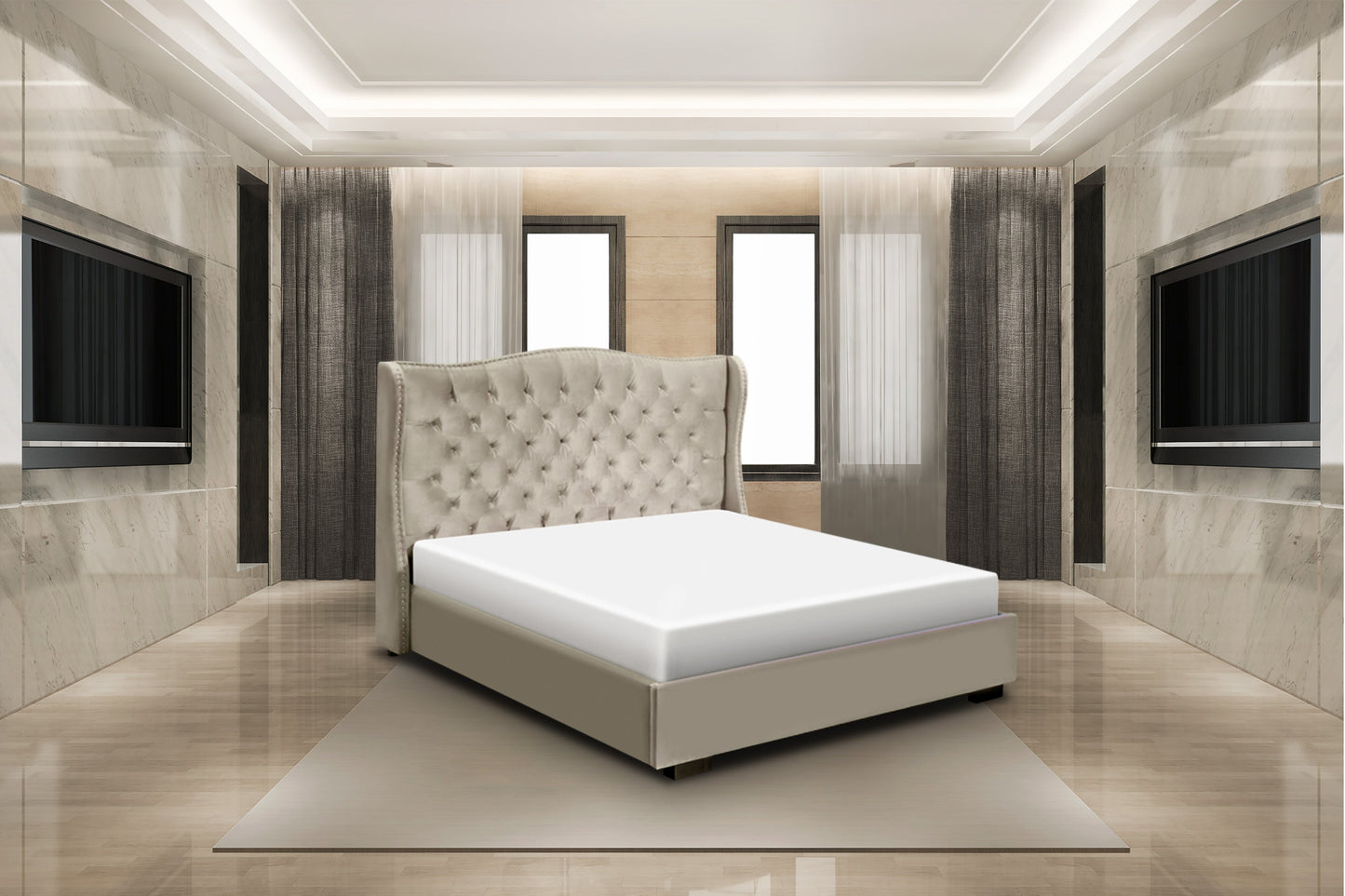 
                  
                    CATALANIA UPHOLSTERED BED - Seva Sleep
                  
                