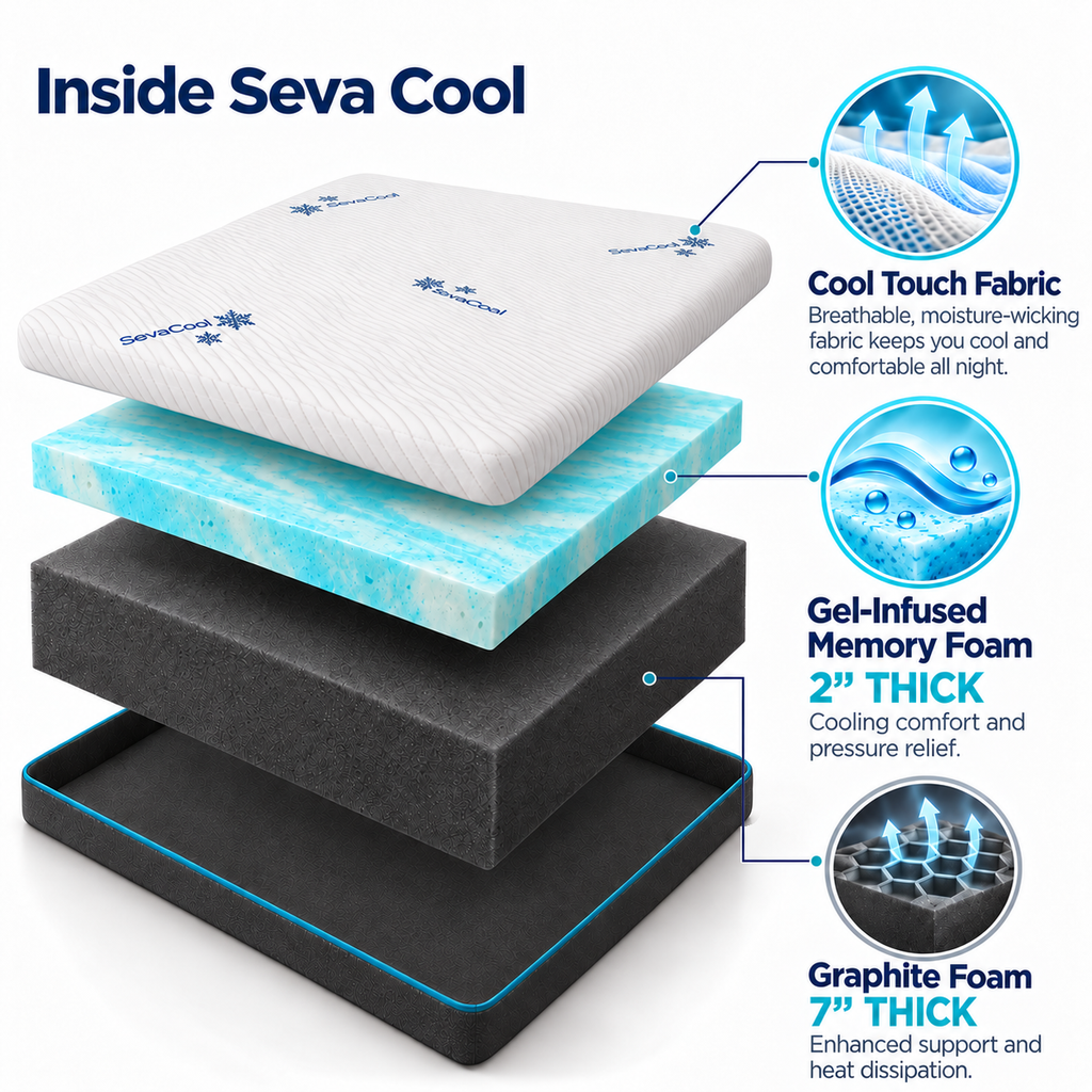 Seva Cool ChiroSupport Mattress Firm Comfort & Advanced Support