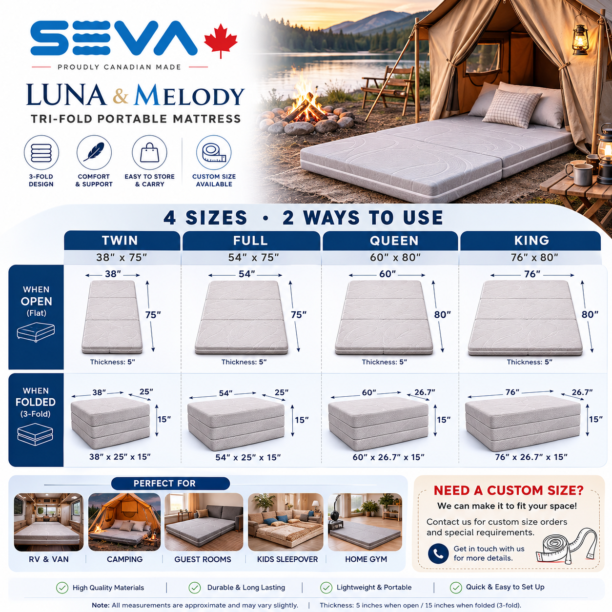 
                  
                    Melody Tri-Fold Mattress | Portable Foldable Mattress
                  
                
